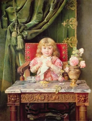 Jeune fille avec une colombe